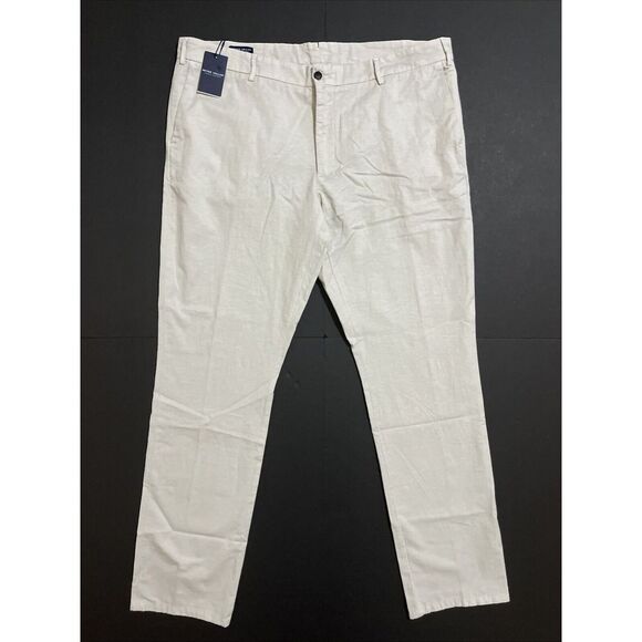 Peter Millar Crown‎ Crafted Somerset Pants Men's Stone Cotton Linen Blend Sz 42